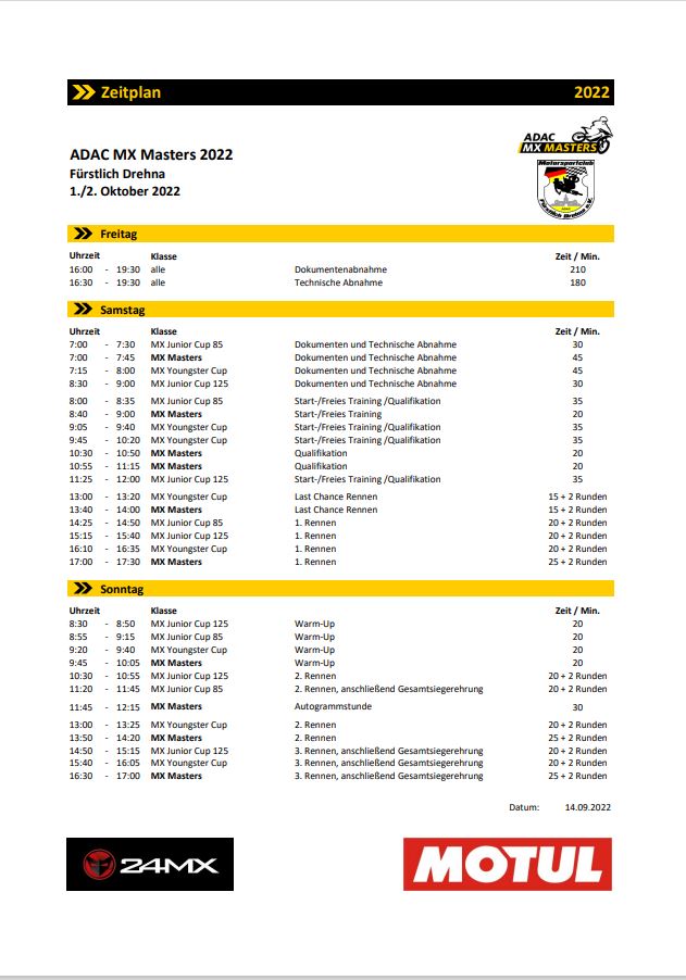 ADAC MX Masters 01.10. 02.10.2022 MSC Fürstlich Drehna